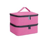 Organisateur de Vernis à Ongles, Sac fourre-Tout Double Couche for Filles et Femmes, Nail Art, huiles essentielles, Ensemble cosmétique(Rose Red)