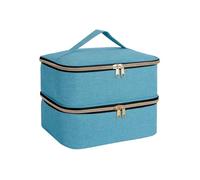 Organisateur de Vernis à Ongles, Sac fourre-Tout Double Couche for Filles et Femmes, Nail Art, huiles essentielles, Ensemble cosmétique(Lake Green)