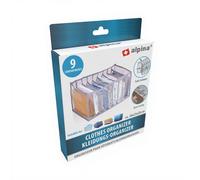 alpina Boîte de Rangement pour Vêtements - Rangement Pliable avec 9 Compartiments - Matériau Respirant - Convient pour Armoire, Tiroir et Étagère - Organisateur pour Chemises, Pantalons et Pulls