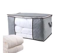 Organisateur De Vêtements Avec Fermeture À Glissière - Durablse Literie Sac De Rangement Ajusté Avec Poignée De Transport | Bac De Couette Pliable, Panneau Transparent Porte-Quilt Pour Laverie
