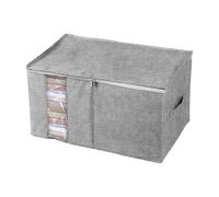 Organisateur de vêtements - Boîte de rangement pliable transparente avec couvercle et fermeture éclair pour chambre à coucher, chaussures, couverture, jouets, pulls, coussins, vêtements