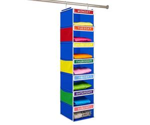 Organisateur de vêtements de la semaine portant pliable mobile à 2 crochets | range-pantalons de penderie pour jeans pull sweatshirt hoodie robe tenue dortoir université