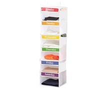 Organisateur de vêtements hebdomadaire pour - Rangement quotidien des vêtements du lundi au samedi, organisateur de placard suspendu, organisateur peu encombrant pour chambre d'enfant, pratiqu