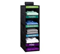 Organisateur de Vêtements Jours de la Semaine, Organisation Rangement Vêtements 5 Niveaux, Organisateur Vestimentaire pour Jours d'École, pour Chambre d'Dortoir Scolaire Placard Garde-robe Hommes