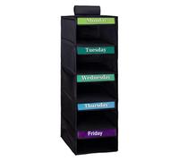 Organisateur De Vêtements - Tissu Oxford, Organisateur De Placard, Support De Rangement À 5 Niveaux Du Lundi Vendredi | Cintre De Placard À Étiquette Visible, Rangement De Garde-robe Pour La Maison, D