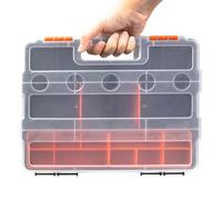 Organisateur de vis-10,6x7,9x2,4 pouces îte de rangement empilable à emboîtement, étui à 21 compartiments avec couvercles sécurisés, organisateur de stockage de matériel, organisateurs de pièces,
