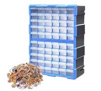 Organisateur de vis et de pièces, boîte à outils pour enseignants, 60 compartiments, facile à empiler, pour l'artisanat du matériel et l'organisation du garage