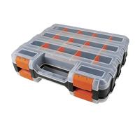 Organisateur de vis - Séparateurs amovibles double face 32 x 27 x 8 cm | Boîte de rangement de boulons à vis à clous, organisateur de petites pièces à 34 compartiments pour écrous, perles, bijoux, mat