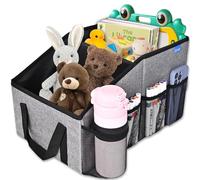Organisateur de Voiture- Boîte de organisateur voiture enfant avec Porte-Gobeletsde, Multipurpose Poches, Pliables Organisateur Voiture Siege Avant Rangement Voiture pour Jouets, collations, livres