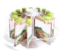 Organisateur d'épices rotatif - 12 pots pour herbes et assaisonnements de cuisine, vous pouvez ajouter vos propres étiquettes, chacun équipé de couvercles shaker pour saupoudrer ou verser facilement p