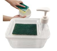 Organisateur d'éponge d'évier - Plateau pour distributeur de savon compact - Support multifonction pour cuisine, salle de bain, nettoyage - flottant pratique pour comptoir - Multifonction