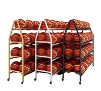 Organisateur D'équipement De Sport Support De Rangement Pour Balles Porte | Ballon Basket 4 niveaux Support De Rangement Avec roulettes Pour Basket Foot Volley Rugby, En Acier(Black,123cm)