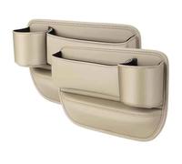 Organisateur D'espace Siège Voiture pour Mercedes Benz C Class C400 AMG C43 /C63/C63S, Boîte de Rangement Siège Avant avec Porte Gobelet Multifonctionnel Accessoires,B/Beige