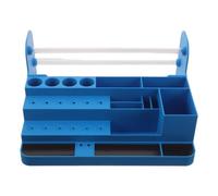 Organisateur D'établi Bleu en Plastique Multi-compartiments | Structure Ouverte pour Rangement Facile, Compartiments Indépendants, Résistant à Friction, Gain de Place pour Bricolage