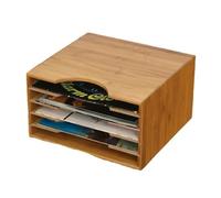 Organisateur d'étagère de DVD Organisateur de CD, boîte Collecte Cassettes nostalgiques, Support d'enregistrement en Bois, Rangement Vieux Documents, Bureau Support de Stockage de CD