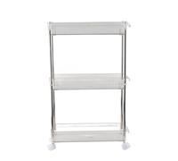 Organisateur d'étagère d'écart de Salle de Bain Transparent Rangement de Rangement en Plusieurs Couches Organisateur de cosmétiques de Salle de Bain pour Petits espaces en Acier (3 Niveaux)