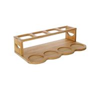 Organisateur d'étagère pour bouteilles d'huile - Organisateur d'étagère pour huile d'olive à 2 niveaux, étagère de stockage de bouteilles de vinaigre d'huile de bois | Étagère rotative