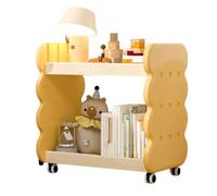 Organisateur d'étagère pour enfants, présentoir portable réglable pour salles de jeux et chambres d'enfants, étagère amusante et fonctionnelle sur roulettes pour un rangement facile