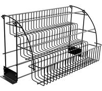 Organisateur d'étagères à épices, design à 3 niveaux, grande capacité de charge, noir