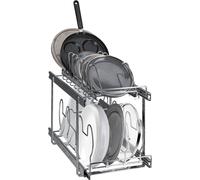Organisateur d'étagères pour poêles et casseroles - support de couvercle extensible à 2 niveaux sous l'armoire - largeur 12 pouces