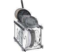 Organisateur d'étagères pour poêles et casseroles, support de couvercle extensible à 2 niveaux sous l'armoire, largeur 12 pouces