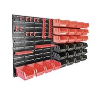 Organisateur d'outil mural - 46 pièces - Bacs de rangement empilables - 4 panneaux - Rangement atelier garage