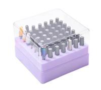 Organisateur d'outils à ongles-boîte de forets à 49 trous, récipient professionnel à couvercle transparent, étui de forage de manucure portable, organisateur de rangement durable, support d' pr