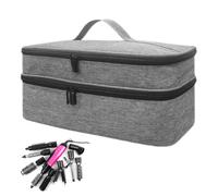 Organisateur d'outils de coiffure - Sac de rangement pour fer à friser, trousse multifonction | Étui de transport pour sèche-cheveux, idéal pour ranger les fers à cheveux, boucles, Gris, Consulte la