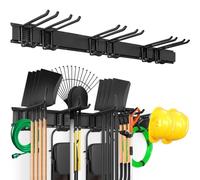 Organisateur d'outils de garage Charge max. 362,9 kg - Étagère murale pour cour, jardin - 6 crochets & 3 rails pour outil de jardin - Système d'organisation.