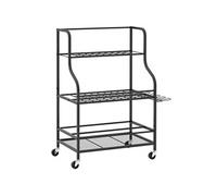 Organisateur d'outils de jardin - chariot de jardin - desserte - 5 crochets, 54 compartiments - acier noir