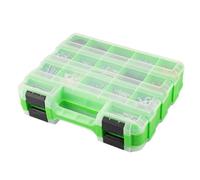Organisateur d'outils double face - avec 34 compartiments, séparateurs réglables, vision claire, 32x27x8cm 810g léger | Conteneur de rangement pour vis boulons écrous forets électroniques