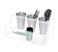 Organisateur D'outils Pour Cheveux, Support En Acrylique Pour Sèche-cheveux, Fer À Friser Et Brosses | Rangement De Comptoir Durable Avec Compartiment À Tasses Pours Shampoing Et Cosmétiques | Organis