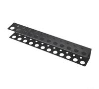 Organisateur d'outils pour tournevis et pinces, support mural en acier noir, 32 x 5 x 4 cm, 23 trous pour jusqu'à 14 outils, solution de rangement robuste pour garage et atelier