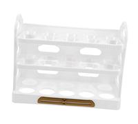 Organisateur D'œufs Ménager Noël Boîte de Conservation des Œufs | 3 Niveaux, 30 Cases, Plastique PP PET Blanc, Rangement Sûr pour Œufs et Cailles