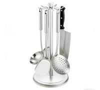 Organisateur d'ustensiles rotatif - Support de cuisine en aluminium, support à 8 crochets | d'ustensiles de cuisine rotatif à 360 degrés, pour tige d'agitation, maison, Restaurant, ferme, armo