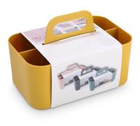 Organisateur Empilable-Portable Boîte de Rangement Salle de Bain Organiseur avec poignée Rangement Maquillage plastique Organiseur avec Séparateur Ajustable pour salle de bains/cuisine/salon