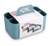 Organisateur Empilable-Portable Boîte de Rangement Salle de Bain Organiseur avec poignée Rangement Maquillage plastique Organiseur avec Séparateur Ajustable pour salle de bains/cuisine/salon