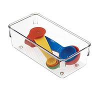 Organiseur de tiroir iDesign, insert de tiroir de cuisine en plastique extra petit, organisateur de tiroir pratique pour accessoires de cuisine, ustensiles et couverts, transparent