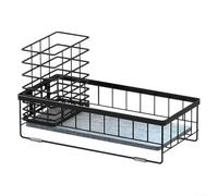 Organisateur Évier Cuisine Pierre Diatomite Absorbante Support Ustensiles Acier pour robuste Séchage pour instantané 26x16cm(Black)
