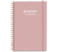 Planificateur budgétaire - Organiseur de finances mensuelles avec carnet de suivi des dépenses pour gérer efficacement votre argent, planificateur financier non daté, livre de compte, A5, rose