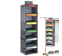Organisateur Hebdomadaire Des Vêtements - Unité De Stockage De Placard À 6 Étagères Pliable, Diviseur De Vêtements Accroché Des | Rack De -robe En Tissu Portable, Trieur Soignée Avec Poch