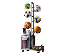 Organisateur Intelligent pour la Maison et Le Sport avec Panier, Support Vertical en métal pour Ballons, idéal pour Le Garage ou l'extérieur.