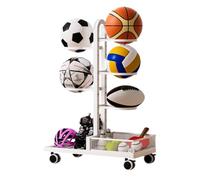 Organisateur Intelligent pour la Maison et Le Sport avec Panier, Support Vertical en métal pour Ballons, idéal pour Le Garage ou l'extérieur.