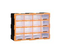 vidaXL Organisateur multi-tiroirs avec 16 tiroirs centraux 52x16x37 cm Noir G