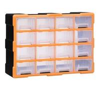 vidaXL Organisateur multi-tiroirs avec 16 tiroirs centraux 52x16x37 cm Noir G