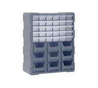 vidaXL Organisateur multi-tiroirs 39 tiroirs 38x16x47 cm Gris