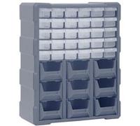 vidaXL Organisateur multi-tiroirs 39 tiroirs 38x16x47 cm Gris