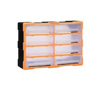 vidaXL Organisateur multi-tiroirs Armoire de rangement 8 grands tiroirs Orange/Noir 52x16x37 cm