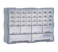 Organisateur multi-tiroirs - vidaXL - 38 tiroirs - Gris - 52x16x37 5 cm