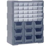 Organisateur multi-tiroirs - VIDAXL - 39 tiroirs - Plastique résistant - Gris - 38x16x47 cm